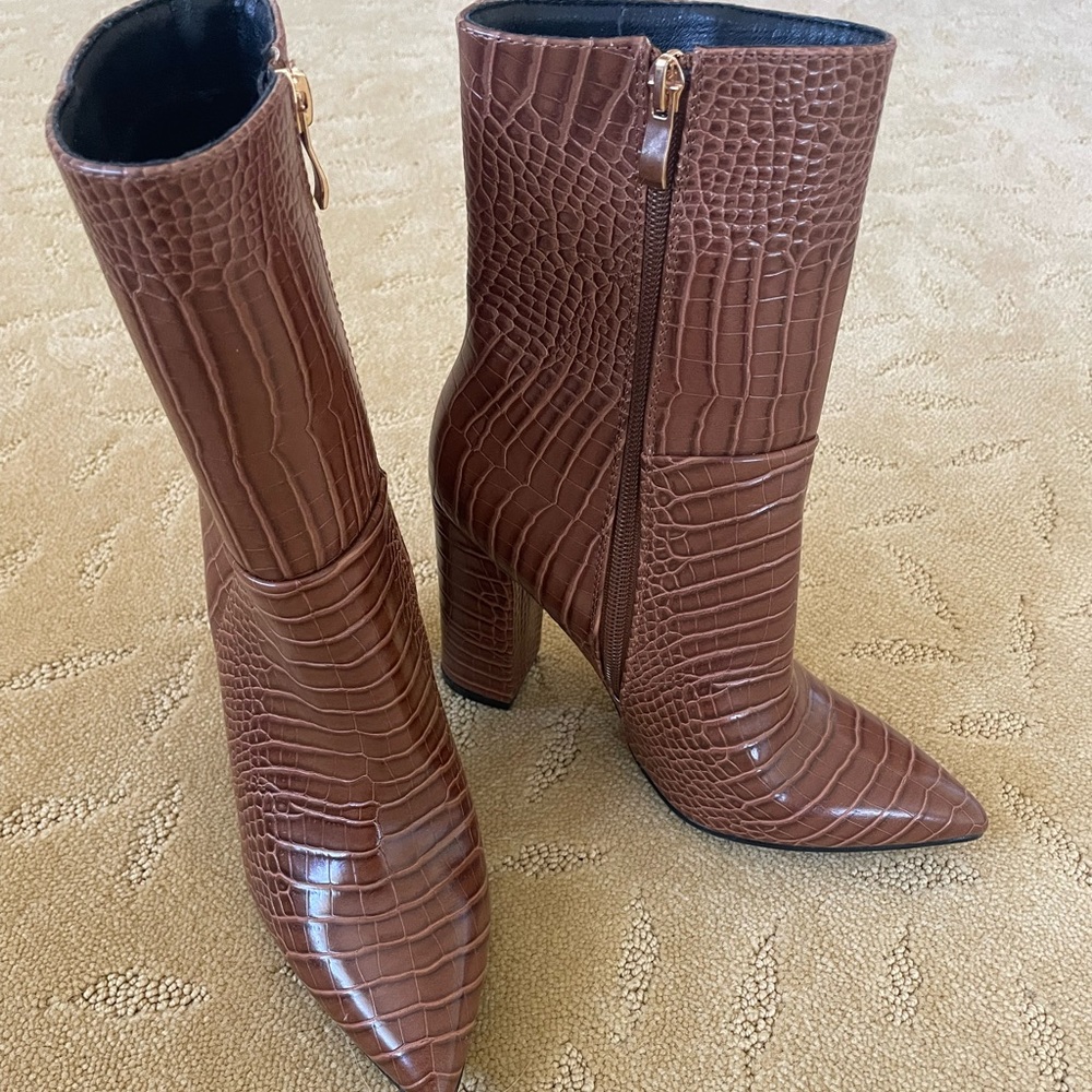 Brown heeled boots